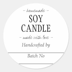 Zelfgemaakte handgemaakte SOY CANDLE Ronde Sticker