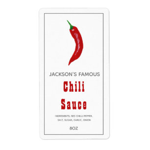 Zelfgemaakte Hete Saus Chilisaus Etiket