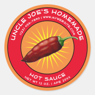  zelfgemaakte hete saus label Sjabloon