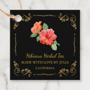 zelfgemaakte Hibiscus Tea Square Hang Label