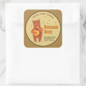 Zelfgemaakte Honey Jar Vierkante Sticker (Tas)