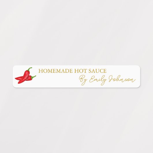 Zelfgemaakte Hot Chili Sauce Thin Label (Design 1)