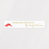 Zelfgemaakte Hot Chili Sauce Thin Label (Design 1)