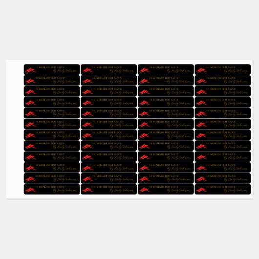 Zelfgemaakte Hot Chili Sauce Thin Label (Vel)