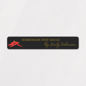 Zelfgemaakte Hot Chili Sauce Thin Label (Design 2)