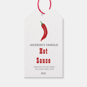 Zelfgemaakte Hot Sauce Chili Saus Cadeaulabel