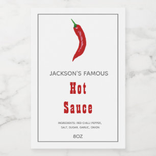 Zelfgemaakte Hot Sauce Chilli Saus Etiket