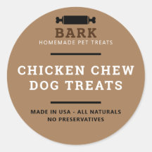 Zelfgemaakte huisdier hond trakteert product label