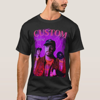 Zelfgemaakte illegale kopie 90s Vaporwave Paarse T T-shirt