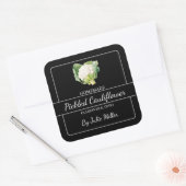 Zelfgemaakte ingelegde bloemkool vierkant label zw (Envelop)