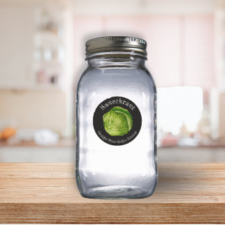 Zelfgemaakte Ingemaakte Kool Sauerkraut Voedsel Ronde Sticker
