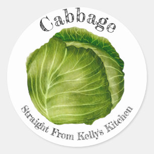 Zelfgemaakte Ingemaakte Kool Voedsel Label