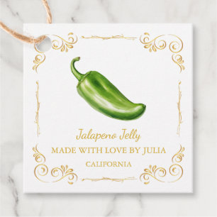 Zelfgemaakte Jalapeno Jelly Square Hang Label