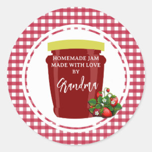 Zelfgemaakte Jam Label Sticker Cottagecore