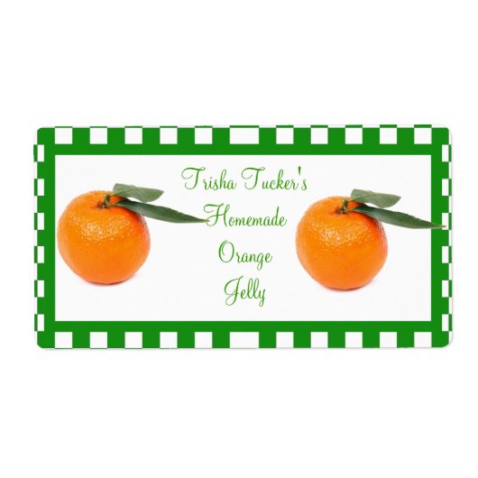 Zelfgemaakte Jelly/Jam Label (Voorkant)