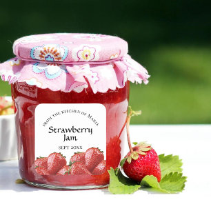Zelfgemaakte Jelly Strawberry Jam Jar Label Sticke