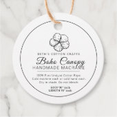 Zelfgemaakte katoenen macrame luifel product barco bedankjes labels (Voorkant)