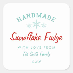 Zelfgemaakte kerstcadeau sneeuwvlok bakken sticker