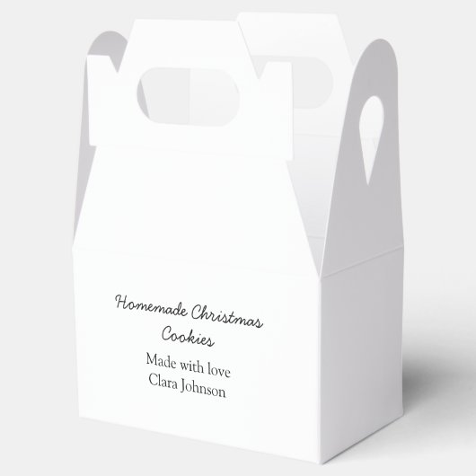 Zelfgemaakte kerstkoekjes gemaakt met liefde voeg bedankdoosjes (Geopend)