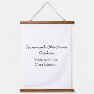 Zelfgemaakte kerstkoekjes gemaakt met liefde voeg hangend wandkleed
