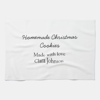 Zelfgemaakte kerstkoekjes gemaakt met liefde voeg  theedoek