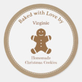 Zelfgemaakte Kerstkoekjes Gingerbread Man Sticker (Voorkant)