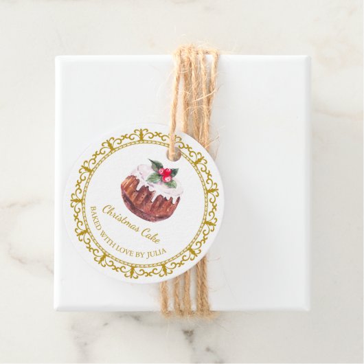 zelfgemaakte kersttaart Hang Label (In situ)