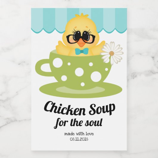 Zelfgemaakte kipsoep mok Schattige label Voedselcontainer Etiket (Enkel label)