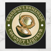 zelfgemaakte kokosnoot likeur Sjabloon Wijn Etiket (Enkel label)