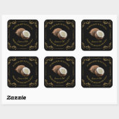 zelfgemaakte kokosolie vierkant label (Vel)