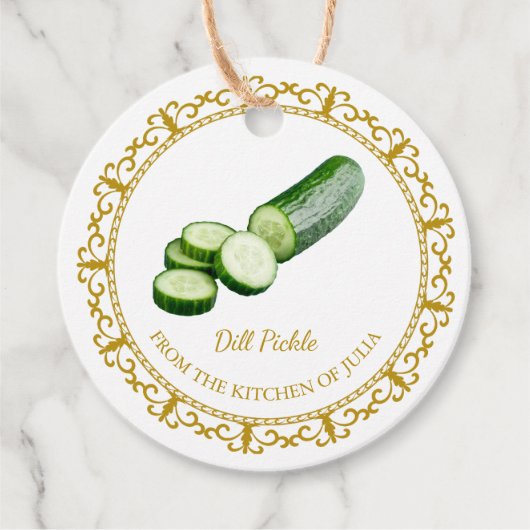  zelfgemaakte komkommer Dill Pickle Hang Label (Voorkant)