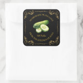  zelfgemaakte komkommer Dill Pickle Square Label (Tas)