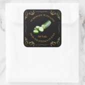  zelfgemaakte komkommer Dill Pickle Square Label (Tas)