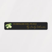 Zelfgemaakte komkommer Dill Pickle Thin Label (Design 1)