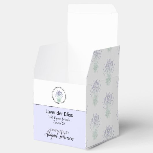 Zelfgemaakte Lavendel Bad Bomb Box Bedankdoosjes (Geopend)