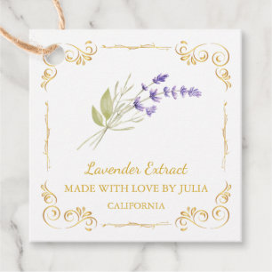 Zelfgemaakte Lavendel Extract Square Hang Label