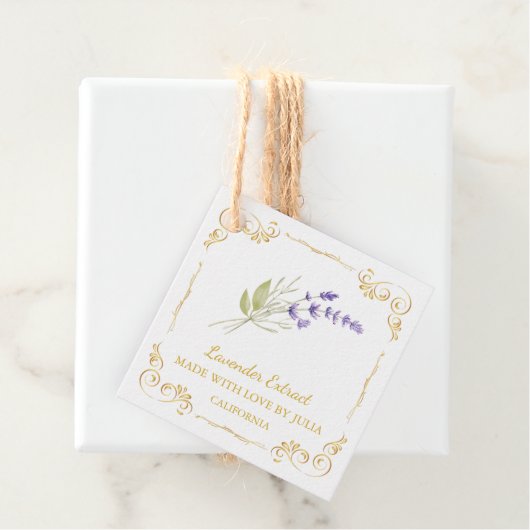 Zelfgemaakte Lavendel Extract Square Hang Label (In situ)