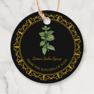 Zelfgemaakte Lemon Balm Syrup Hang Label