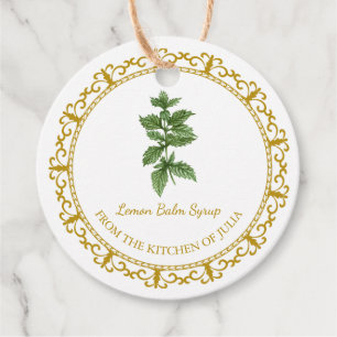 Zelfgemaakte Lemon Balm Syrup Hang Label
