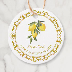  Zelfgemaakte Lemon Curd Hang Label l Wit