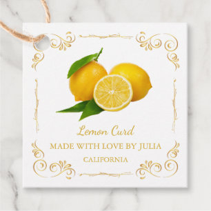 Zelfgemaakte Lemon Curd Square Hang Label
