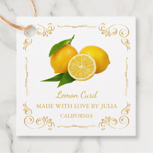  Zelfgemaakte Lemon Curd Square Hang Label (Voorkant)