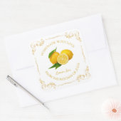  zelfgemaakte Lemon Jam Square Label (Envelop)