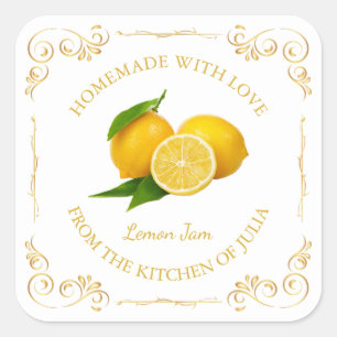  zelfgemaakte Lemon Jam Square Label