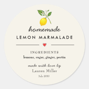 Zelfgemaakte Lemon marmelade Moderne Jar Ronde Sticker