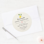 Zelfgemaakte Lemon marmelade Moderne Jar Ronde Sticker (Envelop)