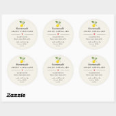 Zelfgemaakte Lemon marmelade Moderne Jar Ronde Sticker (Vel)