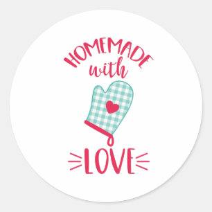 Zelfgemaakte liefde ronde sticker
