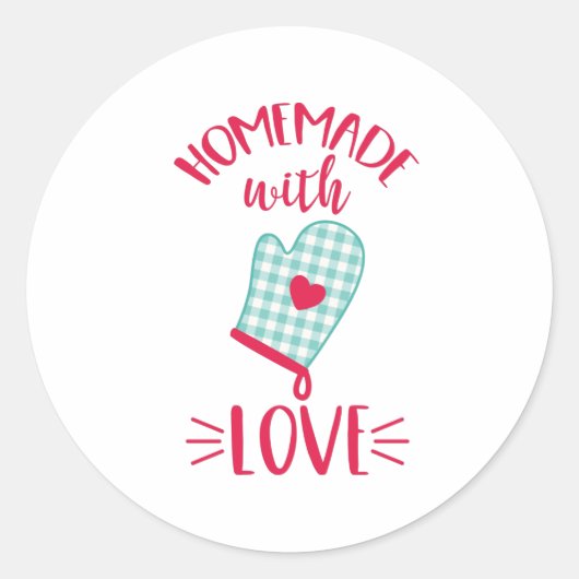 Zelfgemaakte liefde ronde sticker (Voorkant)
