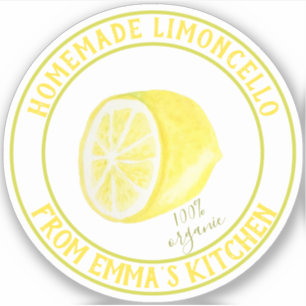 Zelfgemaakte Limoncello - 100% biologisch - Waterd Sticker